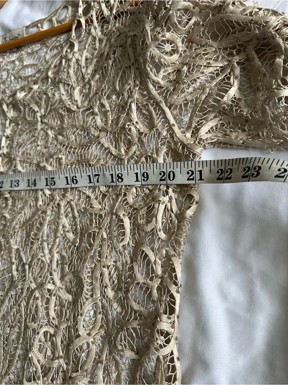 Soulmates Cream Crochet Lace Silk Jacket - Picture 4 of 8